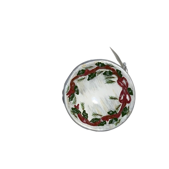 Vintage Wax Warmer Birds Kathy Hatch Tea light Hand painted Holiday White Red - Picture 8 of 15